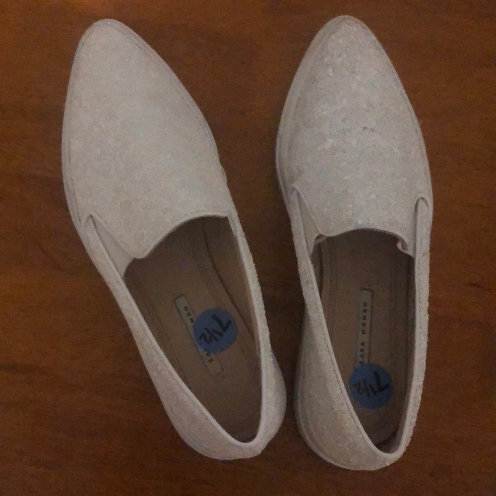 Sparkly white Zara flats